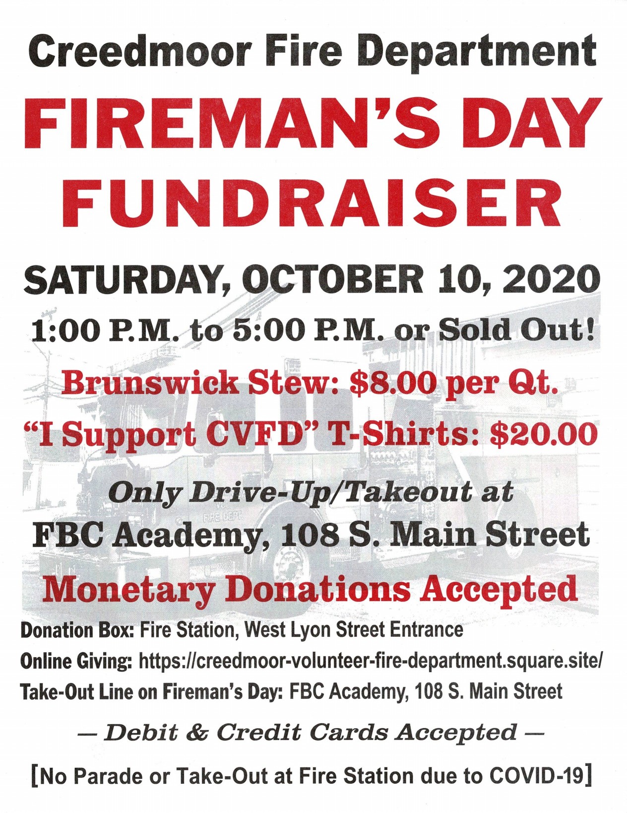 Fireman's Day 2020 Flyer