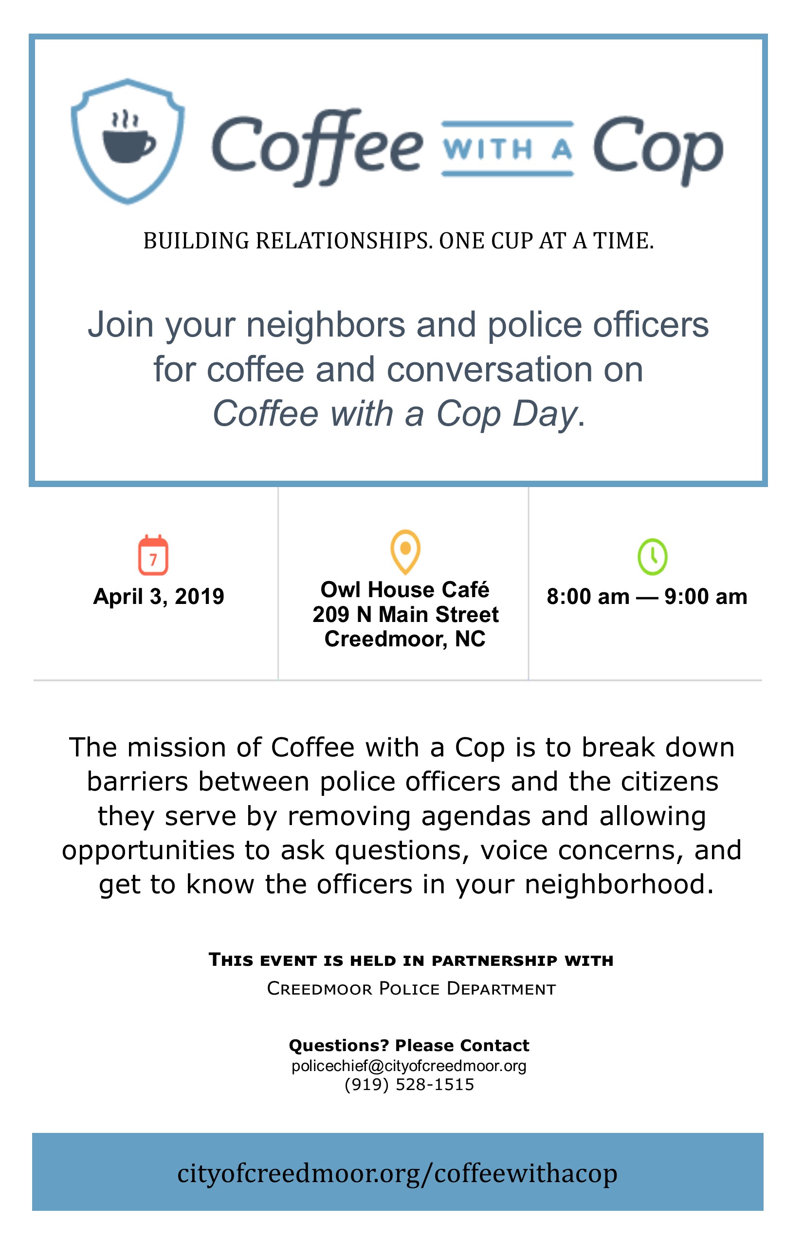 Coffee with a Cop at Owl House Cafe